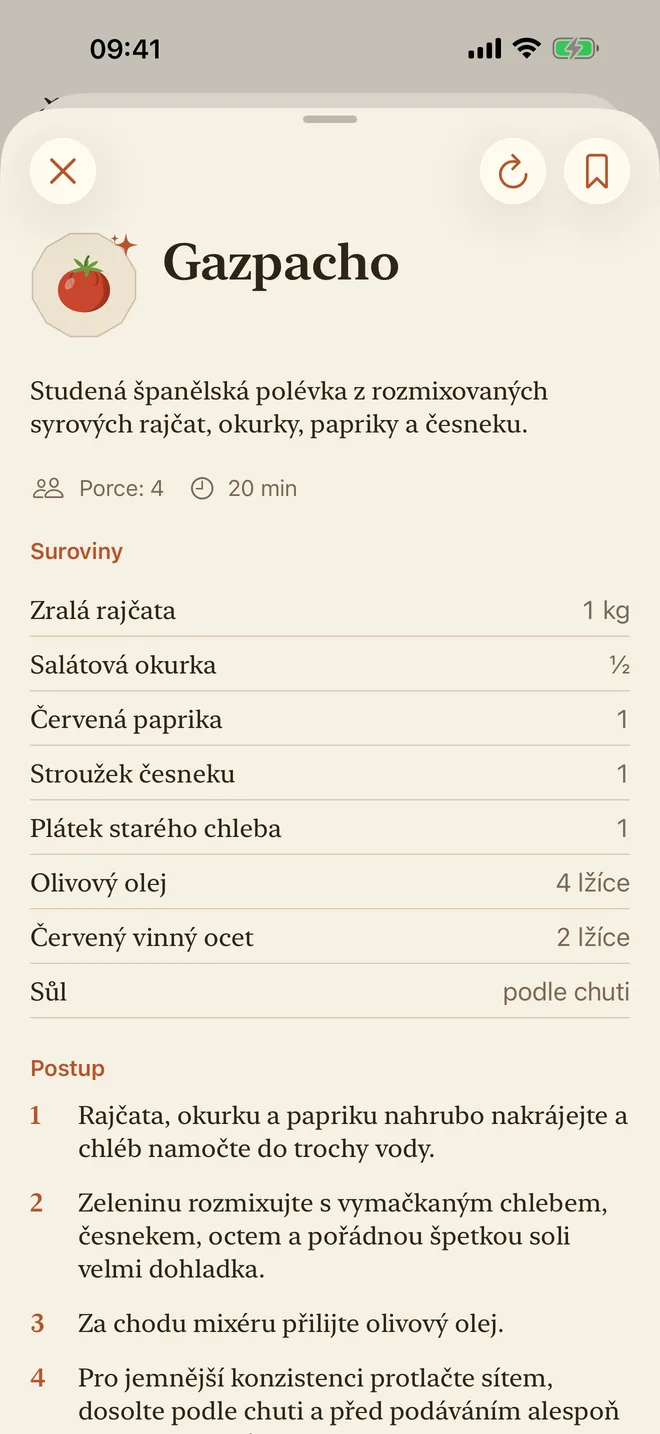 Recept s rajčaty se surovinami a postupem