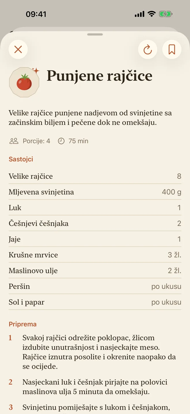Recept s rajčicama sa sastojcima i postupkom
