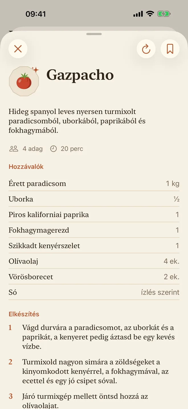Egy paradicsomos recept hozzávalókkal és elkészítési móddal