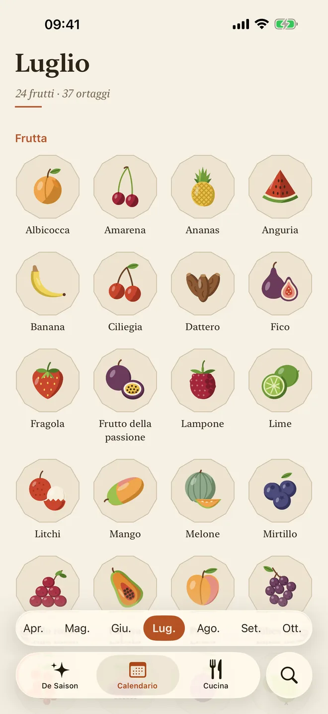 Il calendario: la frutta di stagione a luglio