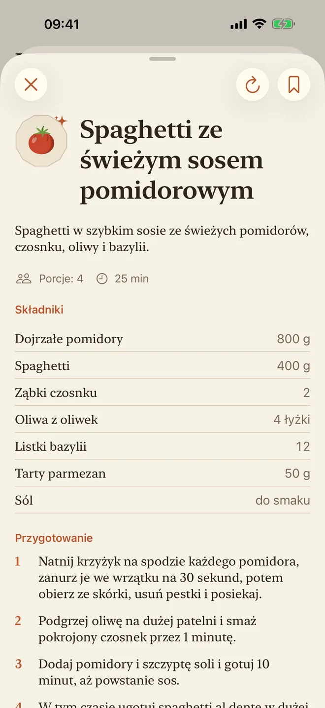 Przepis z pomidorami, ze składnikami i sposobem przygotowania