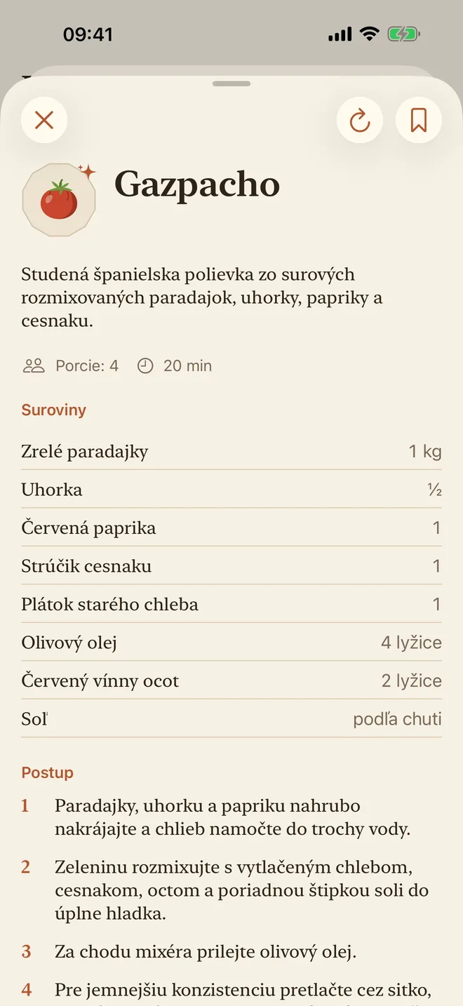 Recept s paradajkami so surovinami a postupom