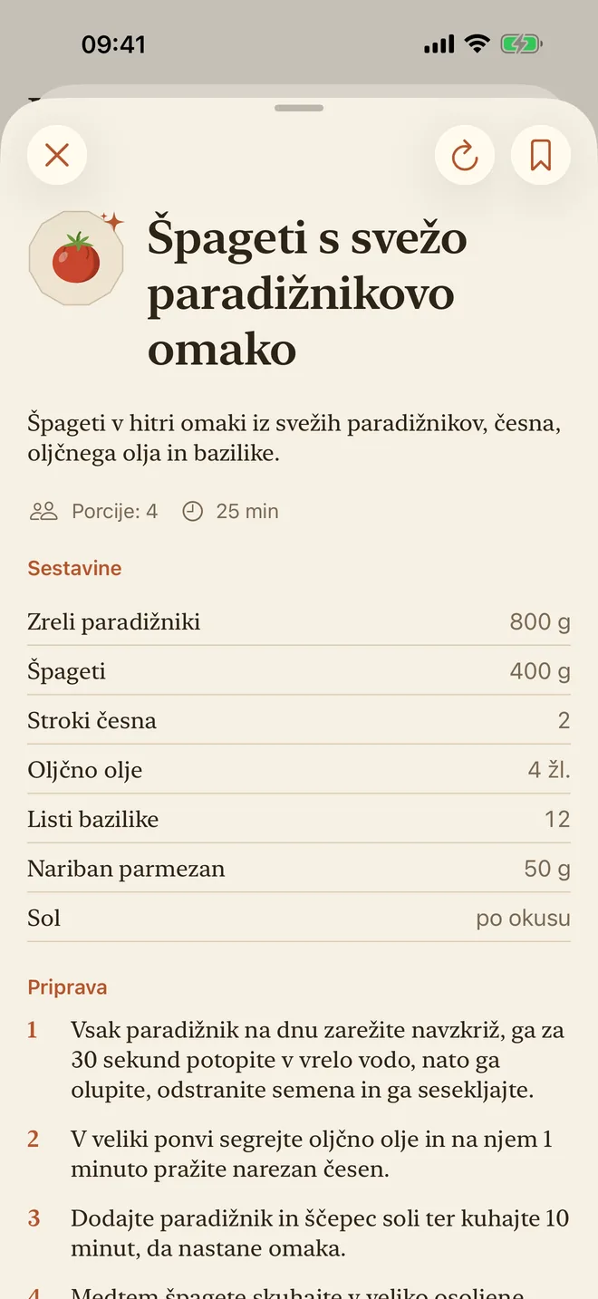 Recept s paradižnikom s sestavinami in postopkom